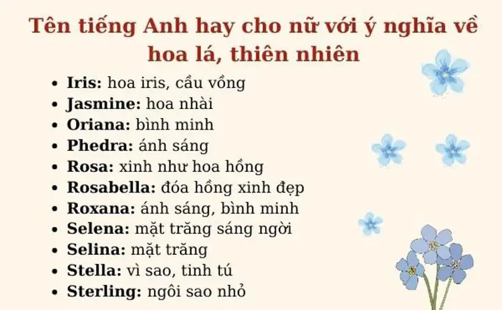 100+ Tên Tiếng Anh Hay Cho Nữ: Chọn Tên Đẹp, Ý Nghĩa, Dễ Nhớ & Hiện Đại 100+ Tên Tiếng Anh Hay Cho Nữ: Chọn Tên Đẹp, Ý Nghĩa, Dễ Nhớ & Hiện Đại