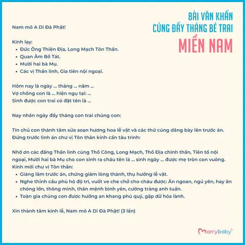 Văn Khấn Cúng Mụ Đầy Tháng Cho Bé Trai Chuẩn Nghi Lễ & Ý Nghĩa
