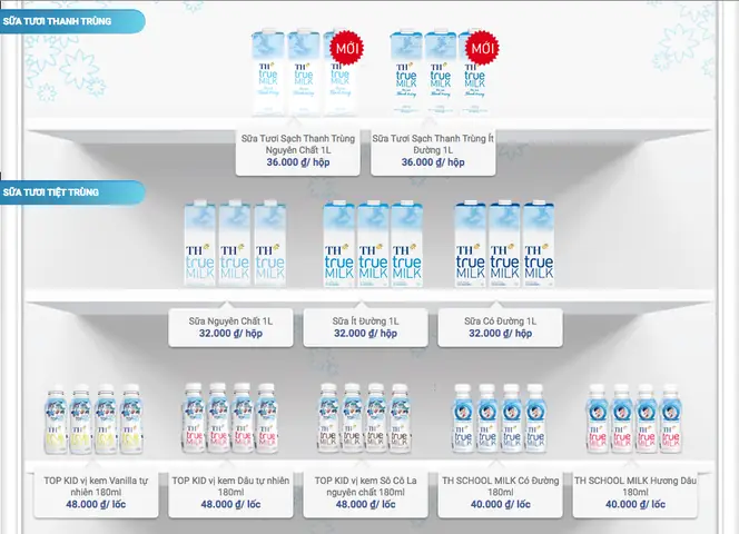Bảng Giá Sữa Th True Milk Mới Nhất 2026 & Các Loại Phổ Biến