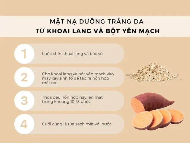 2+ Cách Làm Trắng Da Bằng Khoai Lang Hiệu Quả Tại Nhà Cho Mọi Loại Da