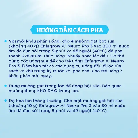 Hướng Dẫn Chi Tiết Cách Pha Sữa Enfagrow Số 3 Đúng Chuẩn Cho Bé