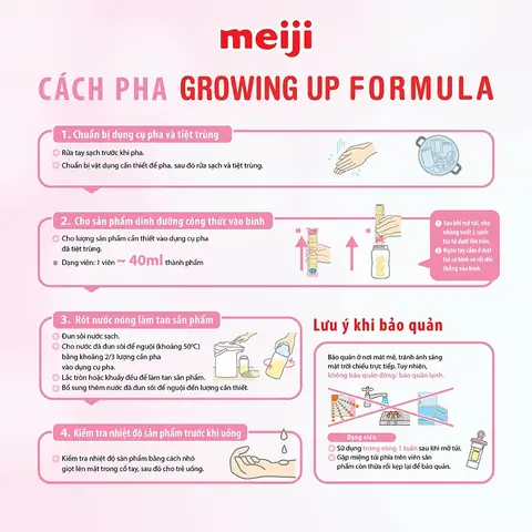 Hướng Dẫn Cách Pha Sữa Meiji Thanh Số 1 Cho Bé Chuẩn Nhất & Lưu Ý Quan Trọng