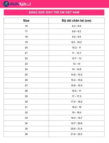 Cách Tính Size Giày Cho Bé Chuẩn Xác: Hướng Dẫn Đo & Bảng Size Chi Tiết