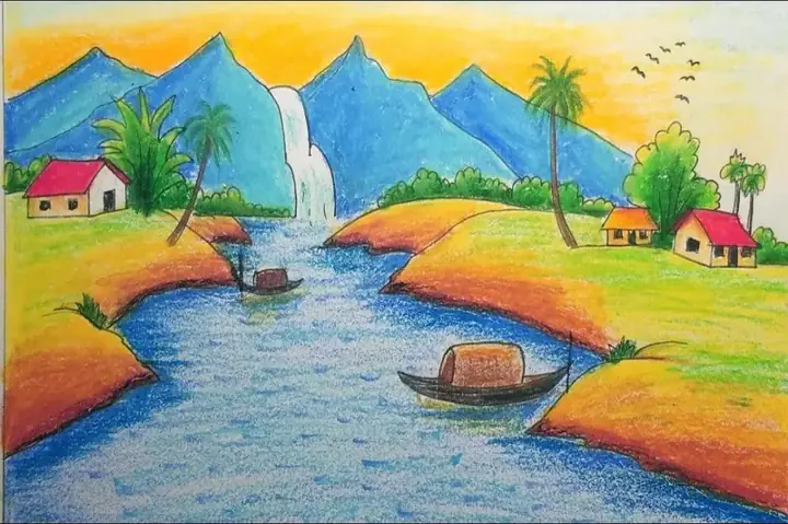 Hướng Dẫn Chi Tiết Cách Vẽ Tranh Phong Cảnh Quê Hương Đơn Giản Mà Đẹp