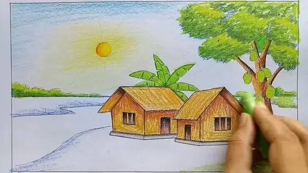 Hướng Dẫn Chi Tiết Cách Vẽ Tranh Phong Cảnh Quê Hương Đơn Giản Mà Đẹp
