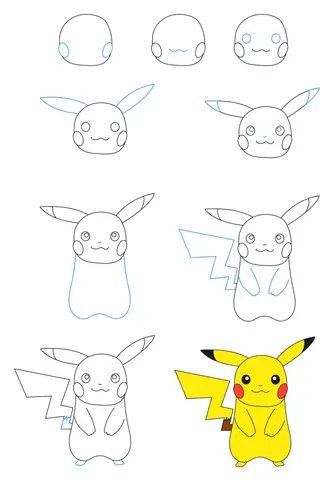 Cách Vẽ Pikachu