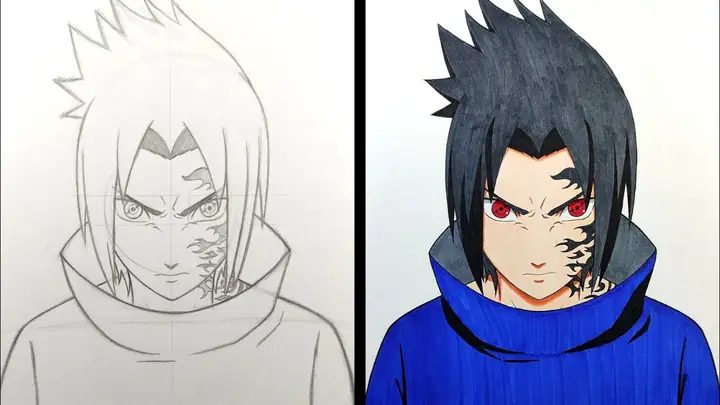Cách Vẽ Sasuke