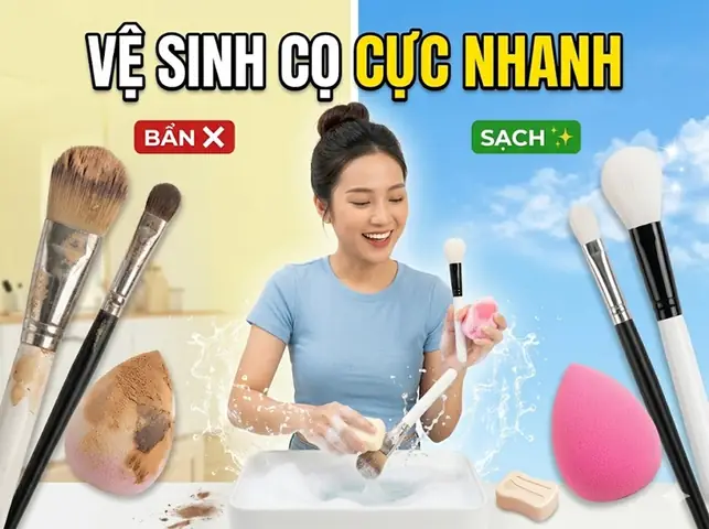 Bí Quyết Vệ Sinh Cọ Và Mút Trang Điểm Đúng Cách, Giữ Độ Bền & An Toàn Cho Da