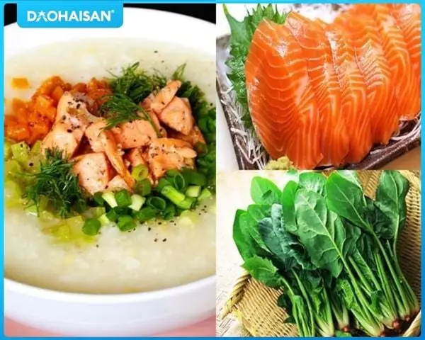 Công Thức Nấu Cháo Cá Hồi Cải Bó Xôi Cho Bé Ăn Dặm Thơm Ngon, Đầy Đủ Dinh Dưỡng
