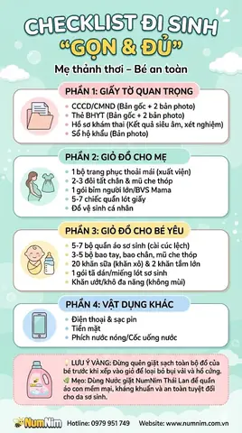 Hướng Dẫn Chi Tiết: Chuẩn Bị Giỏ Đồ Đi Sinh Cho Mẹ Và Bé Đầy Đủ, Gọn Nhẹ