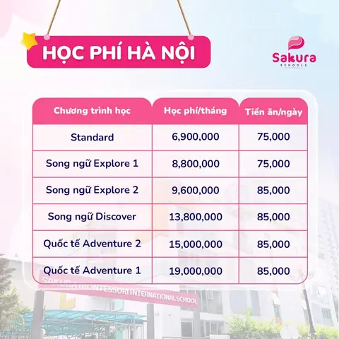 Học Phí Mầm Non Sakura Montessori: Cập Nhật Chi Tiết & Tư Vấn Lựa Chọn Tốt Nhất