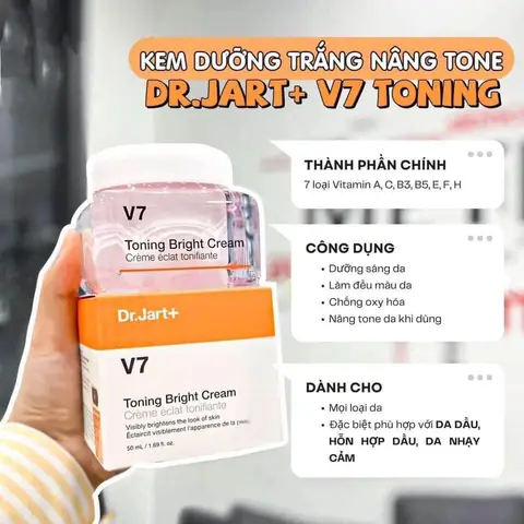 Kem Dưỡng Da V7 Hàn Quốc Dr.jart+: Nâng Tông, Dưỡng Trắng & Mờ Thâm Nám Hiệu Quả