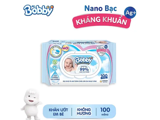 Khăn Ướt Bobby Không Mùi 100 Tờ: An Toàn & Tiện Lợi Cho Bé Yêu