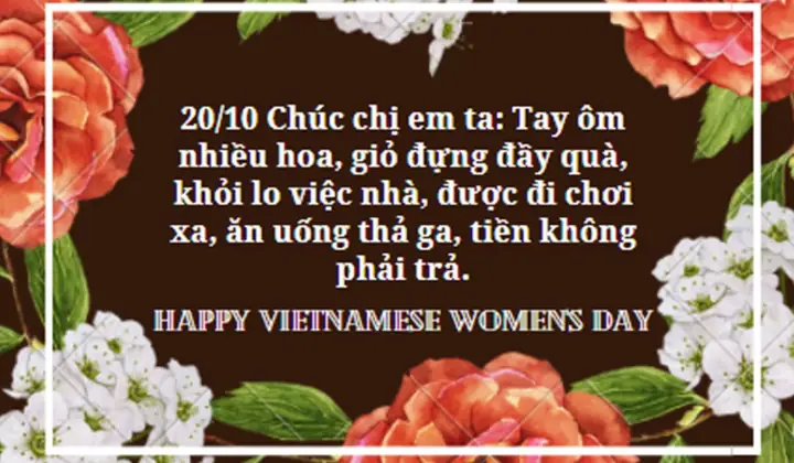 100+ Lời Chúc 20/10 Hay, Ý Nghĩa, Ngọt Ngào Nhất Dành Tặng Phụ Nữ Việt Nam