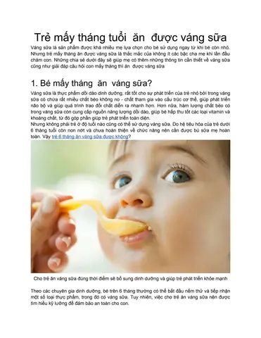Trẻ Mấy Tháng Ăn Được Váng Sữa? Hướng Dẫn Chi Tiết Từ A-z Trẻ Mấy Tháng Ăn Được Váng Sữa? Hướng Dẫn Chi Tiết Từ A-z