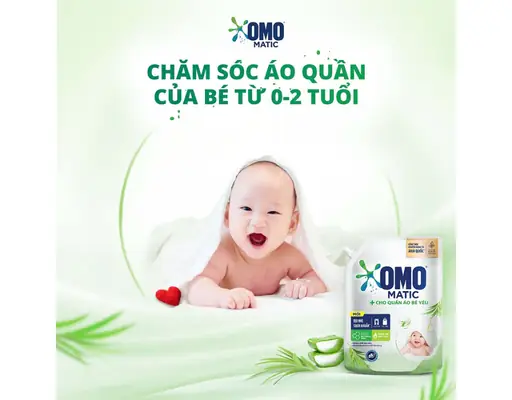 Nước Giặt Omo Cho Bé: An Toàn, Dịu Nhẹ, Sạch Khuẩn Vượt Trội