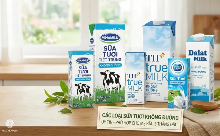 Sữa Tươi Cho Bà Bầu 3 Tháng Đầu: Nên Chọn Loại Nào & Lưu Ý Quan Trọng